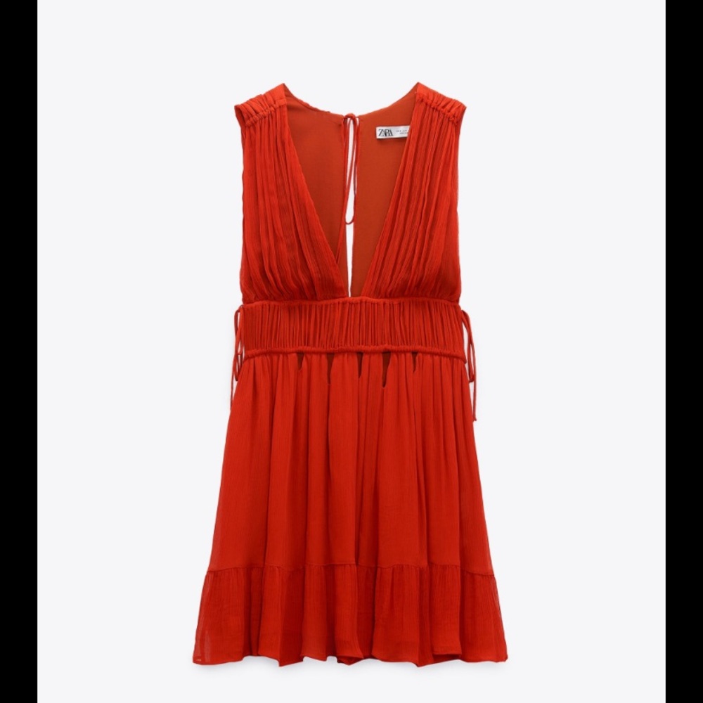 Zara burnt orange mini dress size small